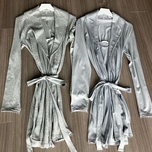 2 Skin robe, chemise sets; 2 grey chemise dresses, all size 1 or small, all NWOT